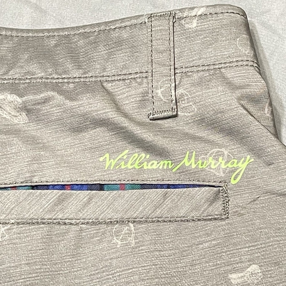 William‎ Murray Golf Shorts Mens 34 Gray All Over Print Stretch Straight Fit - Picture 8 of 9